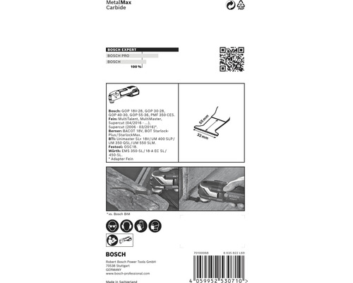 Bosch MetalMax Carbide sågblads information med mått och exempel på tillämpningar