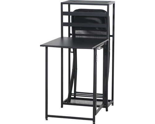 Fällbart bord med fällbara stolar för förvaring