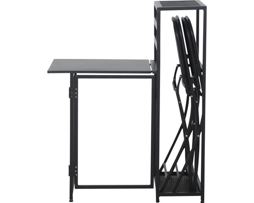 Trädgårdsbord med fällbara stolar och ram