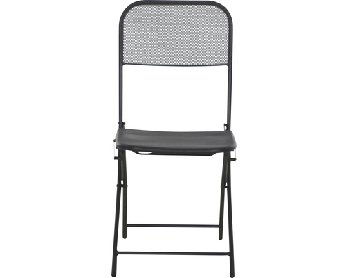 Svart hopfällbar stol med ryggstöd i nät