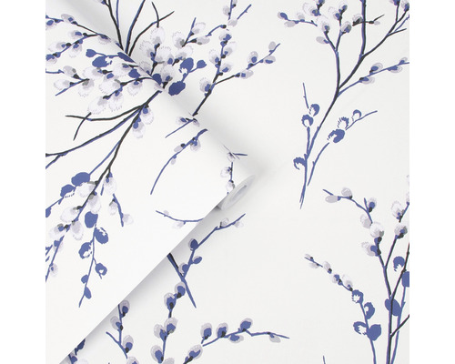 Tapet med blommande grenar mönster