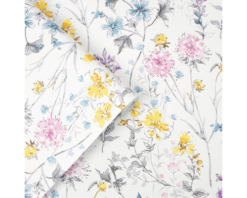 Tapetrulle med blommönster