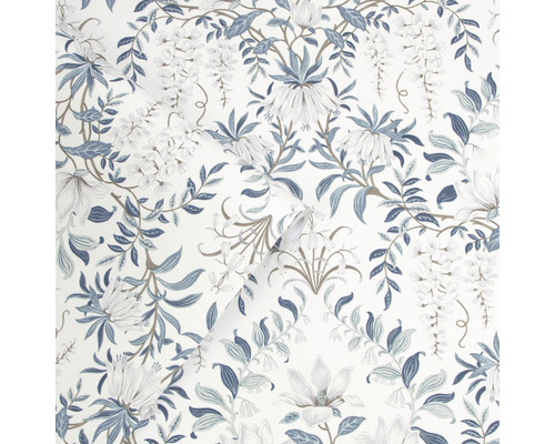 Tapet med blommönster och blad