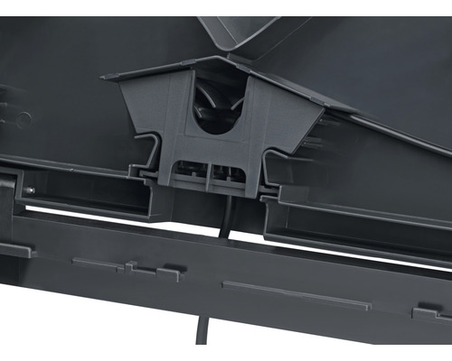 Detaljvy av plastkåpan på ett dammfilter