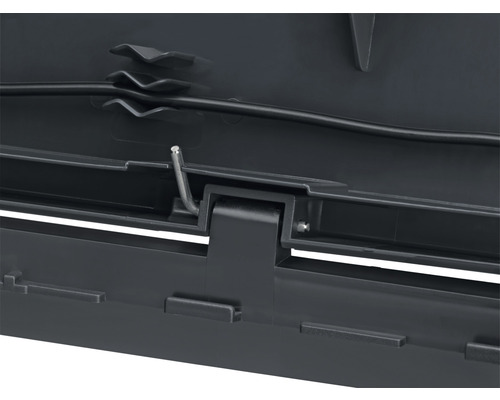 Detaljbild av en bagagebox med fästmekanism