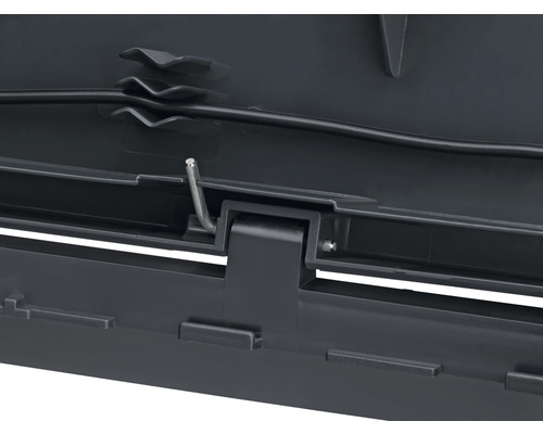 Detaljvy av en takbox med låsmekanism