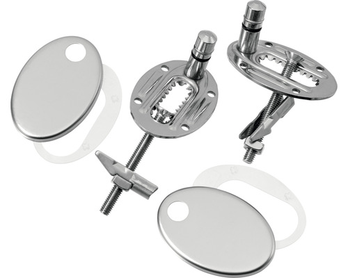 Monteringssats för toalettsitsar av metall
