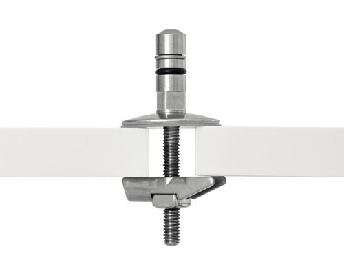 Fästelement av metall för att fästa två vita element