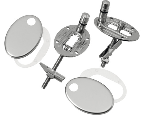 Fästset för toalettlock av metall