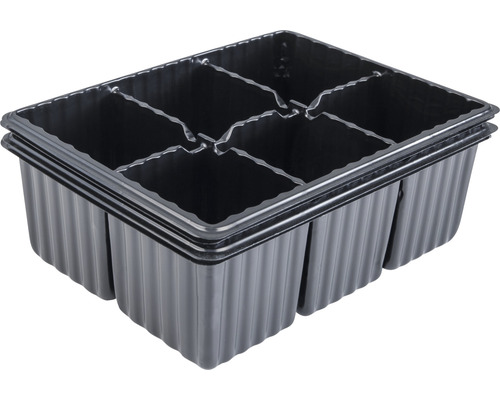 Odlingslåda av plast med sex fack