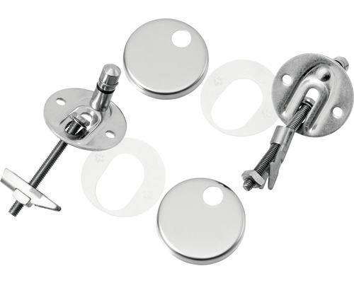 Monteringssats för toalettsitsar av metall