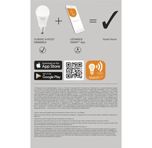 CLASSIC A 60 E27 Dimbar LED-lampa plus LEDVANCE SMART+-app är lika med Smart Home