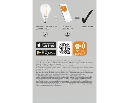 Glödlampa, LEDVANCE Smart Plus App och Smart Home-symbol