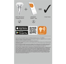 Information om användning av LEDVANCE Smart Home-produkter: SPOT R63 60 E27-lampa, LEDVANCE SMART+-app, Google Home