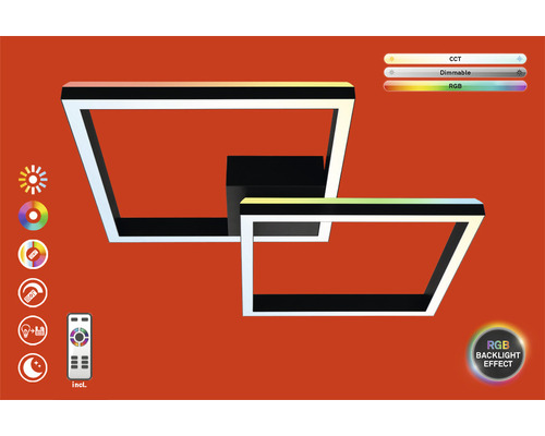 Modern LED-taklampa med RGB-bakgrundsbelysning och fjärrkontroll