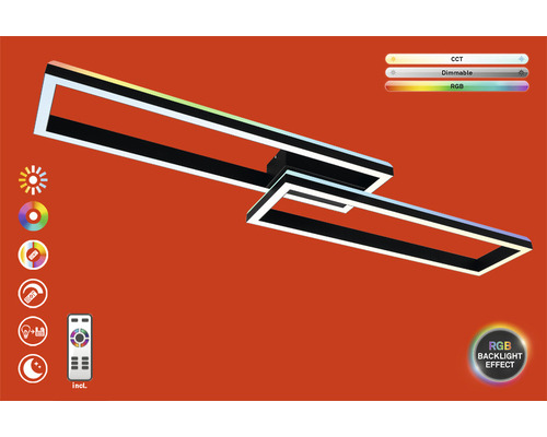 LED-taklampa med RGB-bakgrundsbelysning och fjärrkontroll