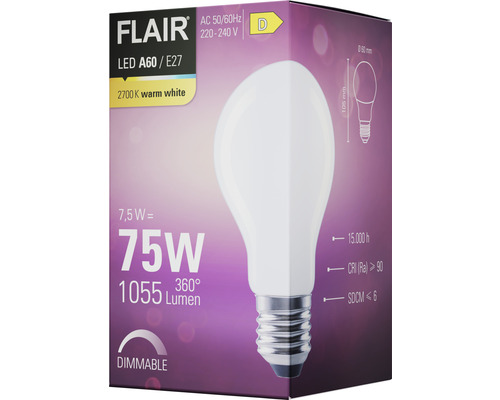 FLAIR LED-lampa A60 E27 på förpackning