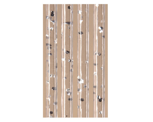 Flera transparenta plaststavar med silverfärgade glitterpartiklar.