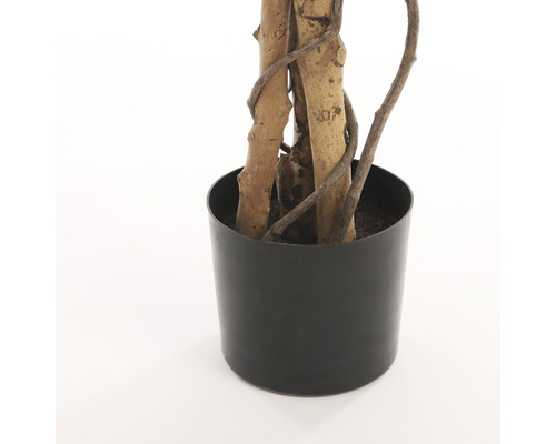 Konstgjord växt i svart blomkruka