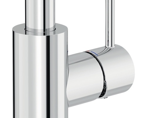 Detaljvy av en blandare med ettgreppsblandare