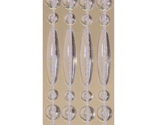 Dekorativ trådgardin med klara glaspärlor