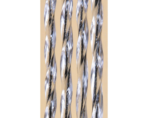 Silverfärgad, tvinnad ståltråd
