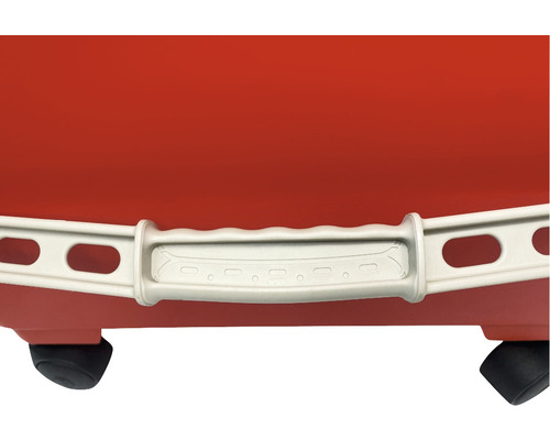 Handtag och hjul på en resväska