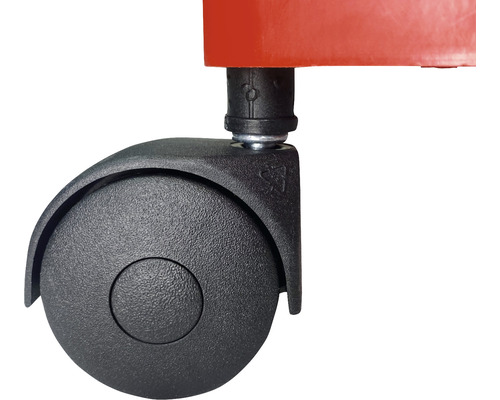 Närbild av ett svängbart hjul på en möbel