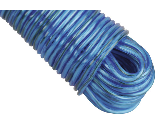 Blå tvättlina upprullad