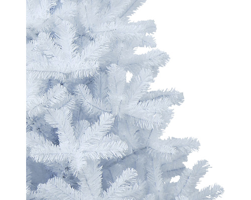 Detaljbild av en vit konstgjord julgran