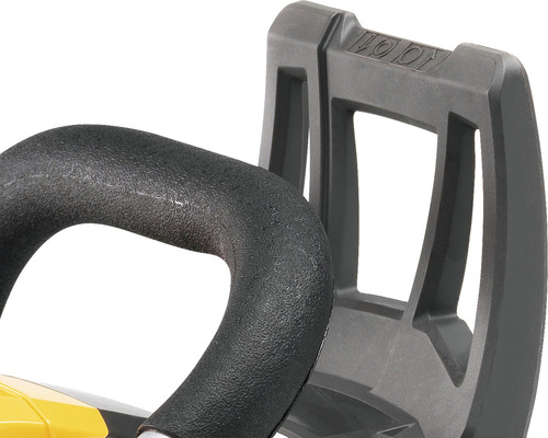 Detaljvy av ett maskinhandtag