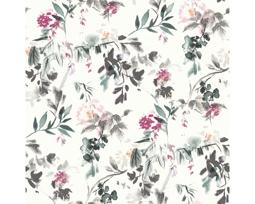 Blommig tapet med blommönster för väggdekoration