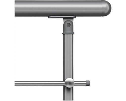 Detaljbild av metallräcke