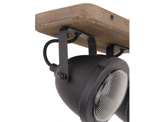 Taklampa med trä och spottar