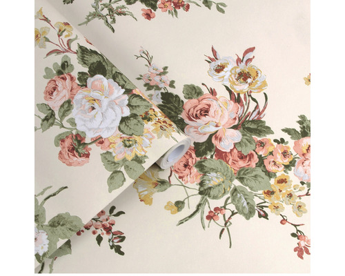 Tapetrulle med blommönster