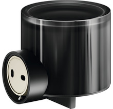 Svart tandborstmugg med vägghållare