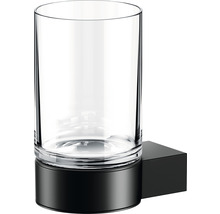Tandborstmugg i glas med svart väggfäste