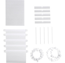 Reservdelar för vertikala persienner: tygstycken, tyngdplattor, vridstänger och kedjor