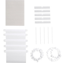 Tillbehör för lamellgardiner, inklusive lameller, anslutningsdelar och manöverkedja