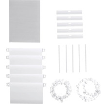 Reservdelar för lamellgardiner: lameller, tyngdplattor, vridstänger och kedjor