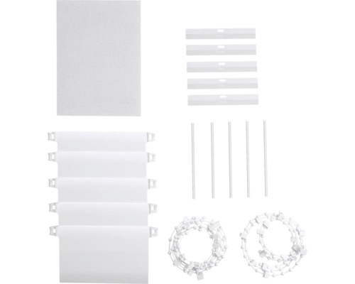 Reservdelar för vertikala persienner inklusive lameller, viktplatta, kedja och distans