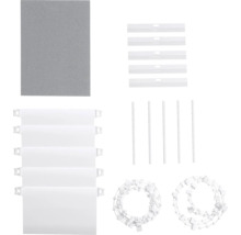 Reservdelar för persienner med tyg, lameller, tyngdplattor, vridstänger och kedjor