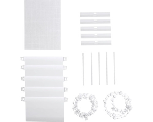 Reservdelar för vertikala persienner: tygpaneler, viktplattor, lamellanslutningar, vridstänger och kedjor