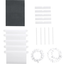 Komponenter för rullgardiner: tyg, tyngdstänger, kedjor, lamellhållare