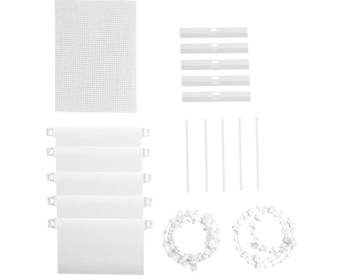 Tillbehör för persienner, inklusive viktplattor, anslutningskedjor och vridstänger