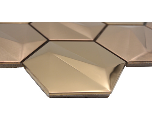 Mosaikplatta i sexkantsform med tredimensionell yta