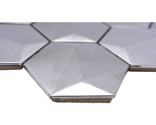 Sexkantig mosaikplatta av metall