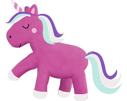 Rosa enhörningsfigur med man och svans