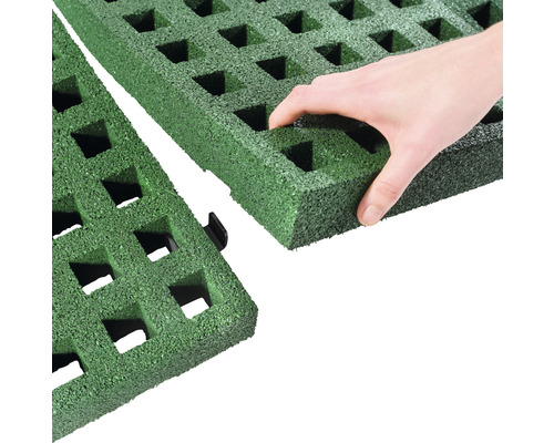 Gröna gräsmattor av plast med anslutningssystem