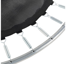 Detaljvy av trampolinfjädrar, fjäderfäste och ram